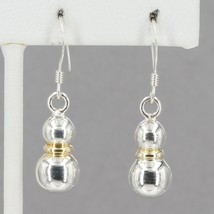 Vintage Silpada Two-Tone Sterling Chic Double Ball Bead Dangle Earrings W0020-B - £19.71 GBP