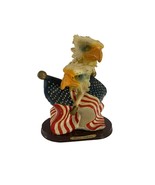 Premier Collection Eagle Heads American Flags Resin Figurine Sculpture P... - $18.81