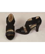 Naturalizer N5 Comfort Black Heels Sz 8.5 M Delmar Crisscross Open Toe S... - $27.75 CAD