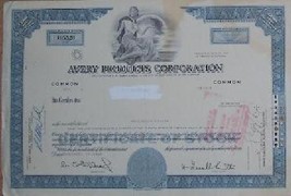 Avery Products Corp Stock Certificate-1969 - Old Vintage Rare Scripophilly Bond - £15.94 GBP