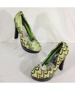Shoes of Soul Women&#39;s Green Fabric Platform Stiletto Heels Shoes Size 5 - $17.76 CAD