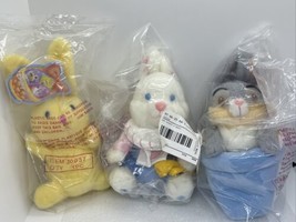 Lot 3 NEW Disney Store 6” Easter Plush Thumper Flower Pot, Cuppy, White Rabbit - £73.32 GBP