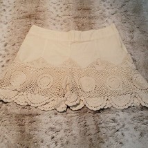 Free People Cream High Waisted Crochet Shorts Size 0 - £23.48 GBP