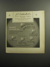 1952 J.E. Caldwell &amp; Co. Engagement and Wedding Rings Advertisement - £14.78 GBP