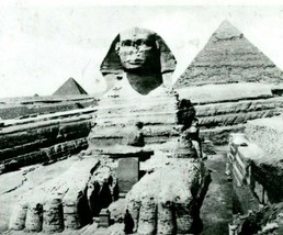 Vtg Postcard RPPC - Sphinx &amp; Pyramids w Excavation w 3 UAR Stamps - £15.78 GBP