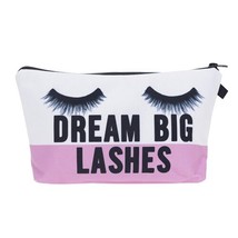 cosmetic organizer bag dream big lashes Printing Cosmetic Bag Fashion Women  mak - £9.59 GBP