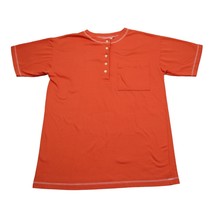 Bridge Gate Shirt Womens S Orange Short Sleeve Henley Button Pocket Knit... - £14.90 GBP