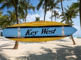 Key West Florida Surf Board Beach House Tiki Bar Patio Wall Décor 19.5&quot; x 5.75&quot; - £15.28 GBP