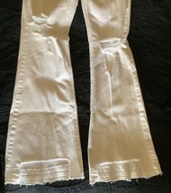Cello Womens White Distressed Flare Jeans Button Fly-Size 11 - $14.00