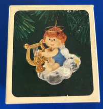 Vintage 1982 Hallmark Keepsake Ornament “Musical Angel”Little Angel Playing Harp - £5.45 GBP