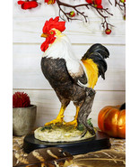 Black Breasted Rooster Statue With Base 7&quot;Tall Proud Country Chicken Fig... - £22.18 GBP
