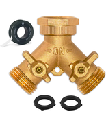 Brass 2-Way Y Splitter LEAD-FREE, Heavy-Duty Garden Hose Manifold Connec... - $14.54