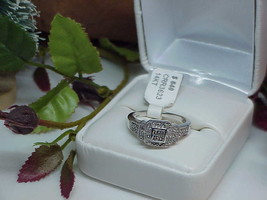 14k .25ct Diamond Princess cuts White Gold Engagement Ring Sz 7.5 New Tag - £461.53 GBP