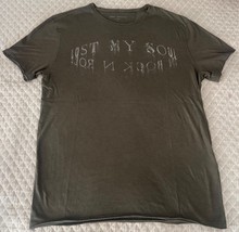 John Varvatos Green Lost My Soul.... Raw Edge 100% Cotton Graphic Tee Sh... - $41.98