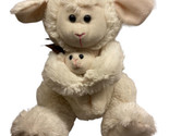 Goffa International White Cream Lamb Sheep Mom Baby stuffed plush 14&quot; - £14.74 GBP