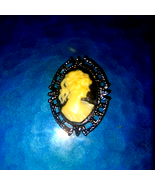 Beautiful Vintage Mourning Celluloid Cameo - $24.75