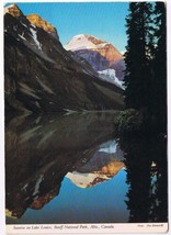 Postcard Lake Louise Sunrise Over Mt Lefroy Banff National Park Alberta - £3.09 GBP