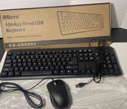 iMicro KB-US0803 104-Key Wired USB English Keyboard (Black)Plus Free Wired Mouse - $8.59