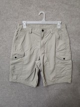 Duluth Trading Armachillo Cooling Cargo Shorts Mens 36 Tan Ripstop Hiking Nylon - £23.23 GBP
