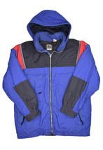 Vintage Gap GP Tech Jacket Mens L Blue Full Zip Hooded Insulated Parka C... - $38.61