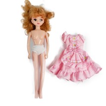 Takara Licca Chan Doll Curly Blonde Hair 3rd Generation Pink Dress - £43.52 GBP