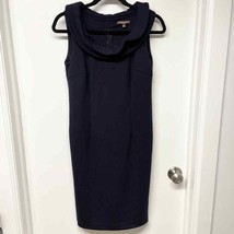 Adrienne Vittadini Womens Solid Navy Blue Sleeveless Sheath Dress Collar... - £30.14 GBP