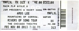 Amos Lees Ticket Stub November 8 2013 Chicago Illinois - $14.84