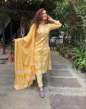 Beautiful Heavy Chicken Lace.Work kurti pant and malmal dupatta with gota  - $64.35