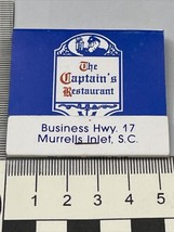 Feature Matchbook Cover The Captain’s Restaurant Murrells Inlet, SC gmg Unstruck - £15.64 GBP