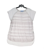 Simply Vera Top Sheer M VERA WANG Icy Grey Lacy Knit Front High Low Roun... - $24.70