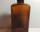 Vintage 1938 J R Watkins Company Brown Amber Embossed Medical Bottle 7&quot; ... - $10.81