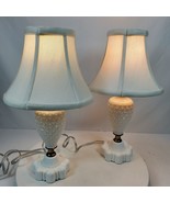 Vintage Milk Glass Table Lamp SET of 2 w/ Bell Shades REWIRED - $70.13