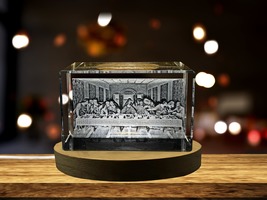 LED Base included | The Last Supper 3D Engraved Crystal Decor - £32.16 GBP+