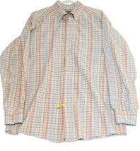 Talbots Mens Dress Shirt Sz L Long Sleeve Button Up Blue Red Green Plaid - $20.00