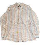 Talbots Mens Dress Shirt Sz L Long Sleeve Button Up Blue Red Green Plaid - $27.41 CAD