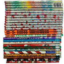 VTG Lot Of 26 Novelty Pencils Holidays Easter XMAS Halloween July4th Unsharpened - £18.91 GBP