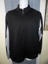 Nike Golf 1/4 Zip Black/Gray Therma-Fit Pullover Size L Men&#39;s EUC - £22.80 GBP