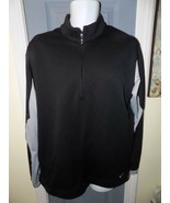 Nike Golf 1/4 Zip Black/Gray Therma-Fit Pullover Size L Men&#39;s EUC - £29.56 GBP