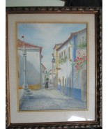 June L Webb 1920-2012 WATERCOLOR ORIGINAL TOWN STREET 12 X 15&quot; - $4,722.82 MXN