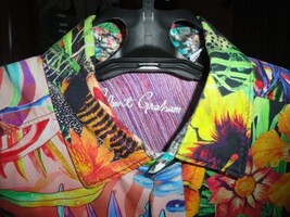 Robert Graham Bleak Horizon Tropical Black Panther Short Sleeve Size Medium image 5