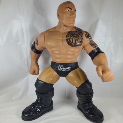 Mattel WWE 3 Count Crushers 14" THE ROCK w/ Sounds & Phrases Works But Has Wear - £12.48 GBP