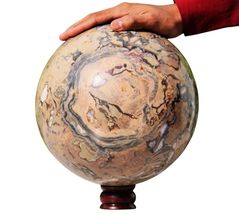 Huge Healing Stone Chakra Quartz Crystal Jasper Porcelain Peach Ball...-... - $1,812.47