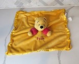 Disney Lovey Winnie the Pooh Yellow Satin Trim Security Blanket 12&quot; READ... - $14.84