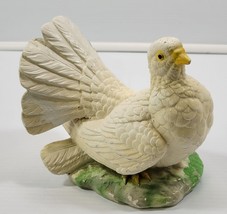 I) Vintage Heavy Ceramic Fantail Dove Bird Statue Figurine - $9.89