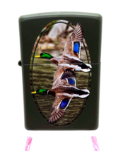 Two Flying Ducks Zippo Lighter Olive Green Matte - $27.99