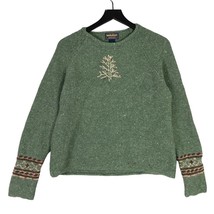 Woolrich Women&#39;s XL Forest Green Pullover Sweater Rolled Neck Patterned ... - £23.36 GBP