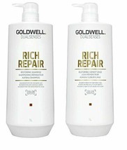 Goldwell Dualsenses - Rich Repair Shampoo Conditioner Duo 1 Liter Each - £44.22 GBP