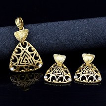 Sunny Jewelry Alloy Cubic Zirconia Heart Triangle Women&#39;s Necklace Earrings Pend - £8.47 GBP