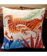 Williams Sonoma Home 22&quot; x 22&quot; Printed Exotic Animal Dharma Tiger Throw ... - £127.01 GBP