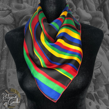 Multicolor Striped Square Fashion Scarf Neckerchief Bandana Headband Nec... - £11.85 GBP